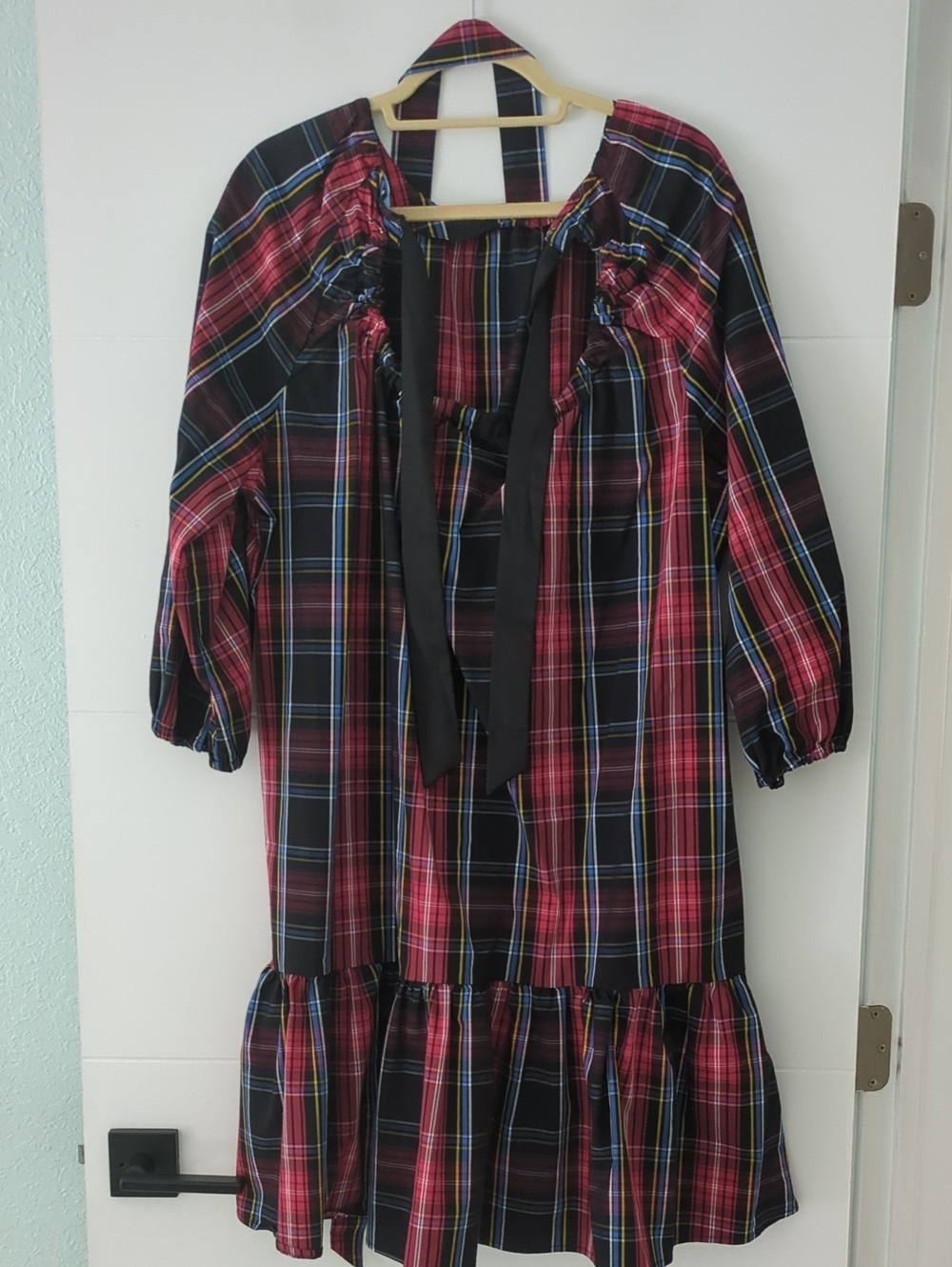 Draper James Plus Size Red Plaid Peasant Holiday Celebration Dress Sz XXL - Picture 6 of 9